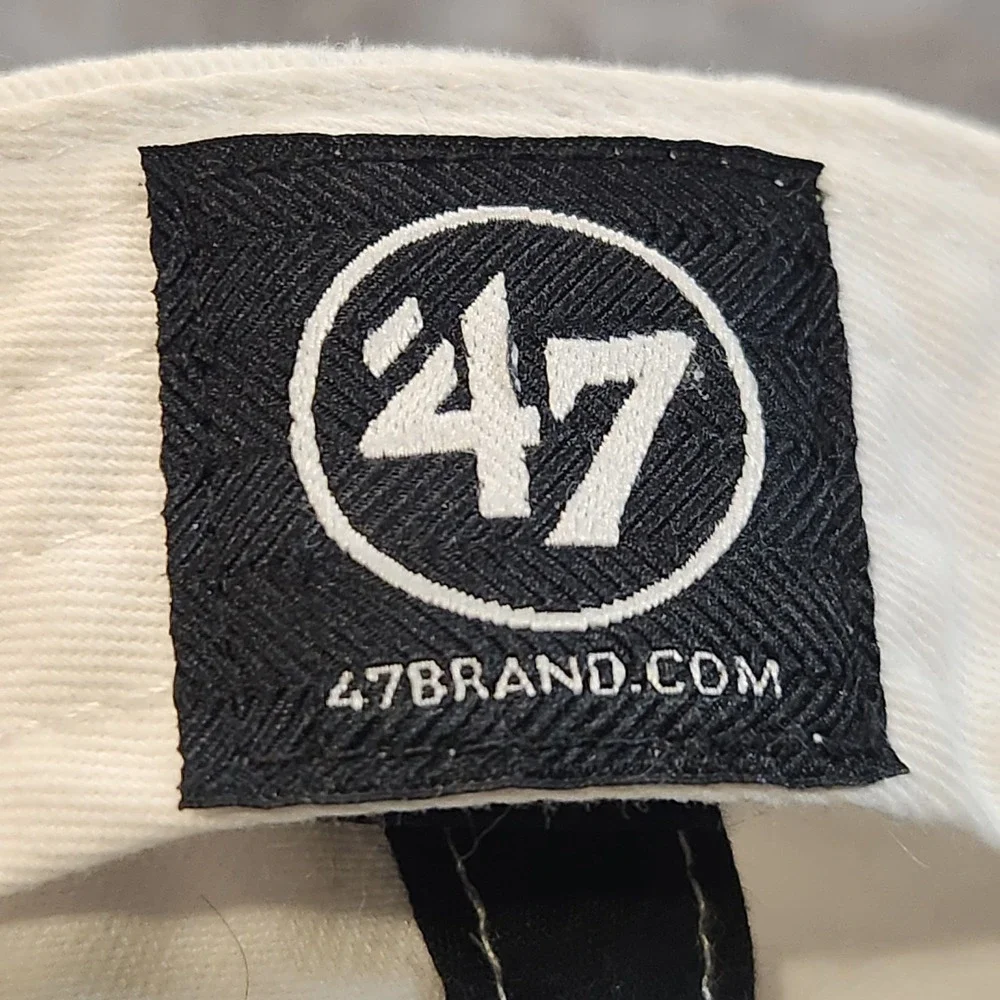 Barstool Sports Hat Mens White '47 Clean Up Dad Logo